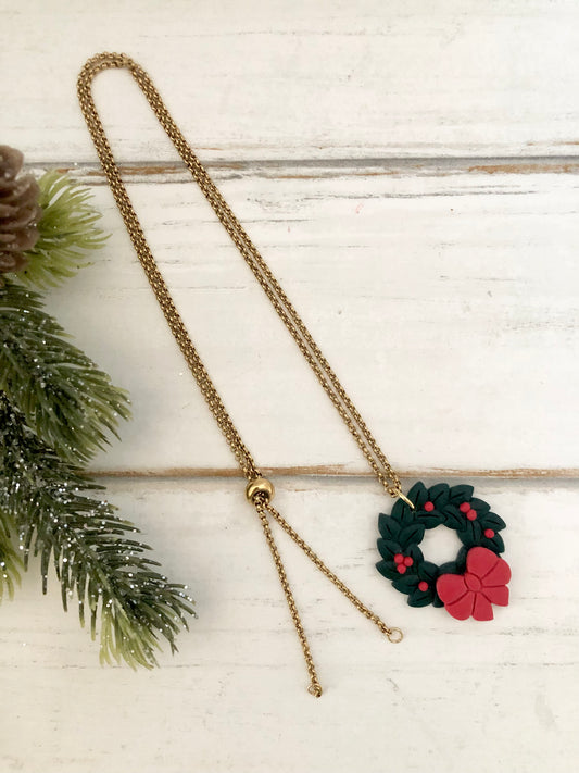 Christmas Wreath necklace